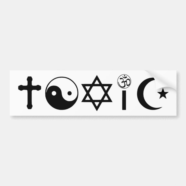 Religion Is Toxic Freethinker Bumper Sticker (Front)