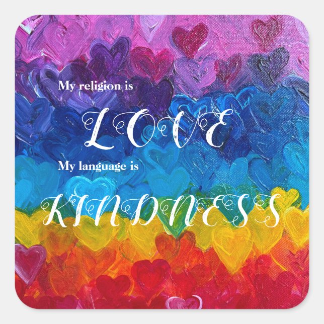 Religion Love kindness sticker (Front)