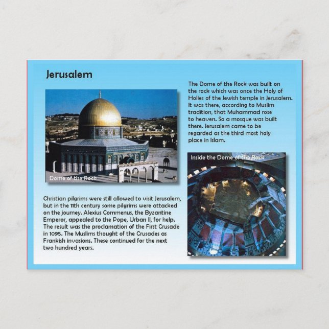 Religion, Pilgrims to Jerusalem Postcard (Front)