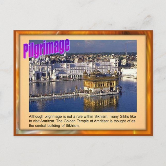Religion, Sikh Pilgrimage,Golden temple, Amritsar Postcard (Front)