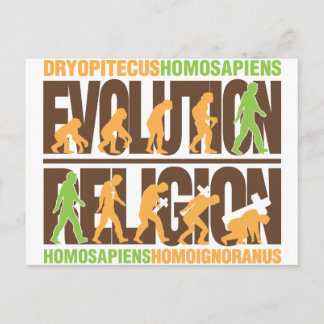 Religion Vs Evolution Postcard