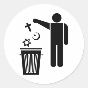 Religion Wastebin Classic Round Sticker