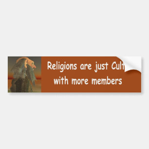 religions are just cults bumper sticker