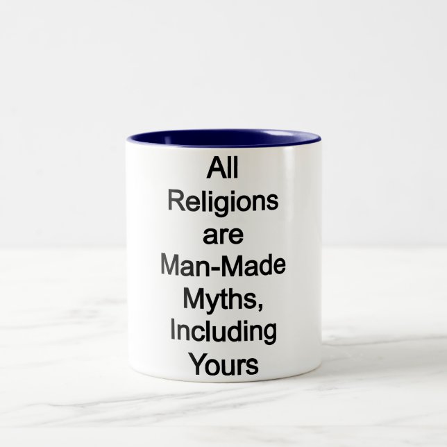 Religions are myths Two-Tone coffee mug (Center)