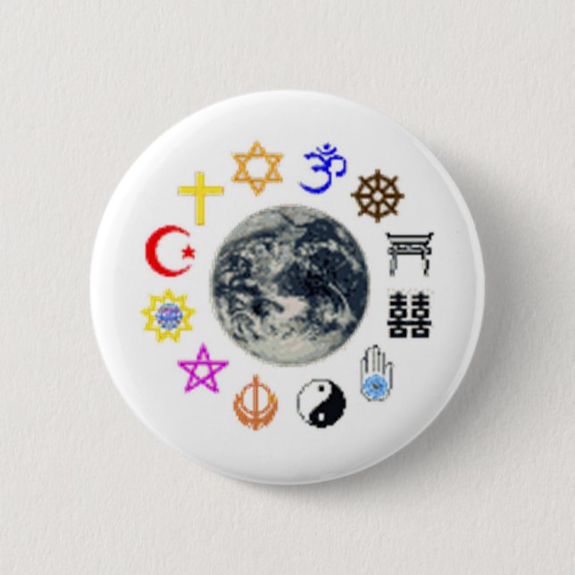 RELIGIONS of the WORLD 6 Cm Round Badge (Front)