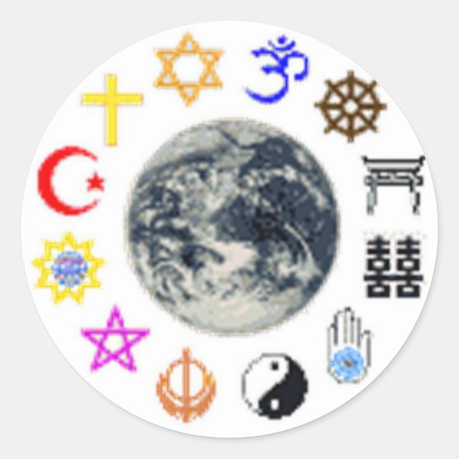 RELIGIONS of the WORLD Classic Round Sticker (Front)