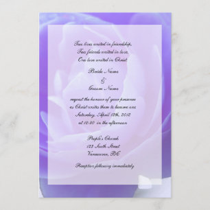 Religions wedding,purple rose flower invitation
