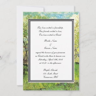 religion's wedding, van Gogh Orchard in Blossom Invitation