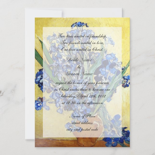 Religions wedding. Vincent van Gogh Invitation (Front)