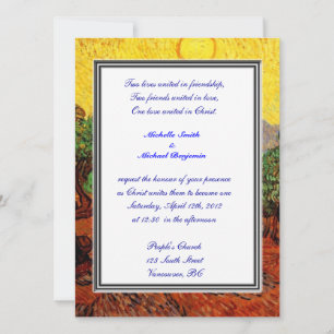 Religions wedding. Vincent van Gogh Olive Trees Invitation