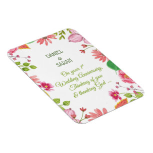 Religious 1st Wedding Anniversary Flowers Magnet