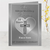 Religious 25th Wedding Anniversary Card Husband