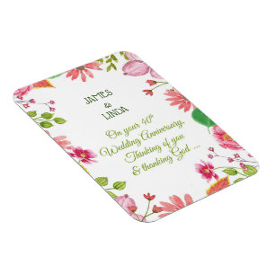 Religious 40th Wedding Anniversary Flowers Magnet