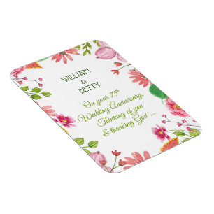 Religious 75th Wedding Anniversary Flowers Magnet