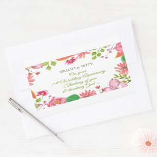 Religious 75th Wedding Anniversary Flowers Rectangular Sticker