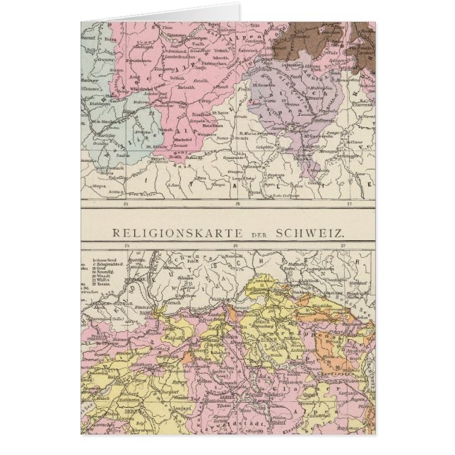 Religious and Linguistic Map of Switzerland (Front)
