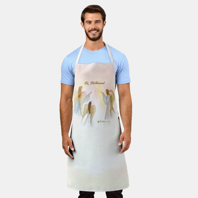 Religious Angels Personalised Apron (Worn)