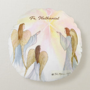 Religious Angels Personalised Round Cushion