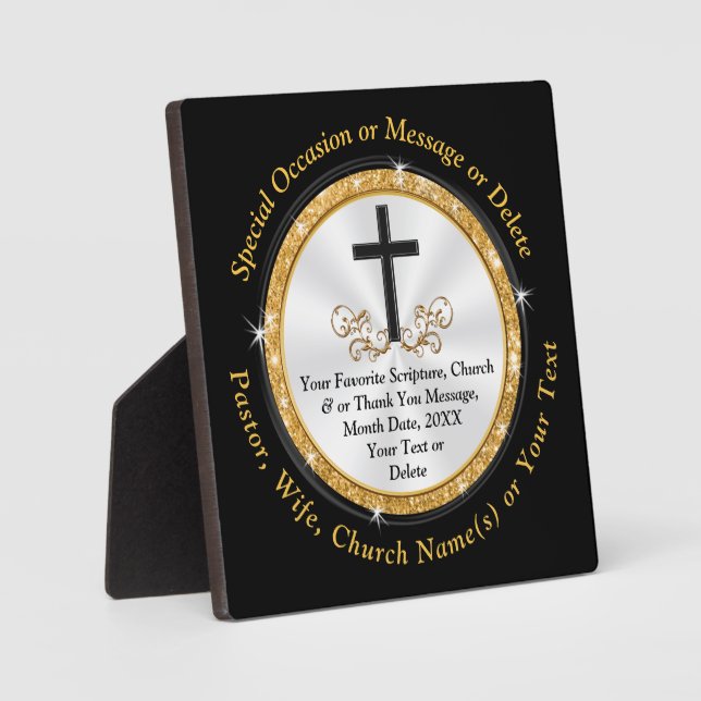 Religious Appreciation Plaques, Personalised Plaque (Front)