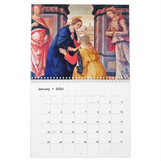 Religious Art Calendar (Jan 2026)