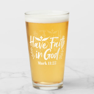 Religious Art: Have Faith in God Scripture Design Glass