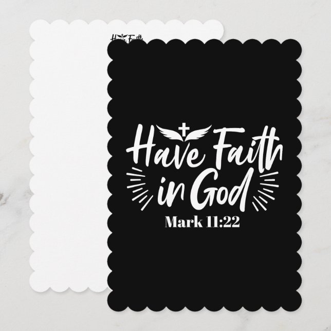 Religious Art: Have Faith in God Scripture Design Holiday Card (Front/Back)