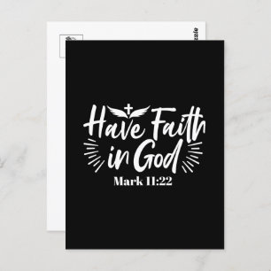 Religious Art: Have Faith in God Scripture Design Postcard