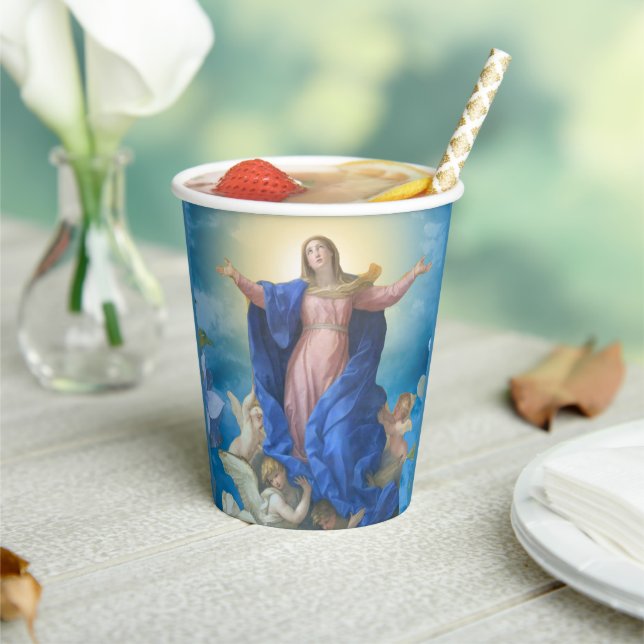 Religious Assumption of Mary Angels Catholic Paper Paper Cups (Insitu)