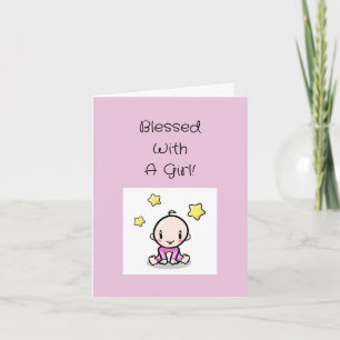 Religious Baby Girl Congratulations With Text, Card