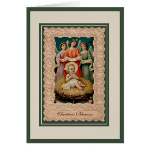 Religious Baby Jesus Angels Scripture Vintage