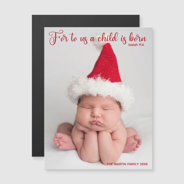 Religious Baby Photo Christian Christmas Magnet (Front/Back)