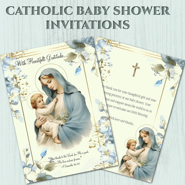 Religious Baby Shower Thank You Mary Jesus  (Creator Uploaded)