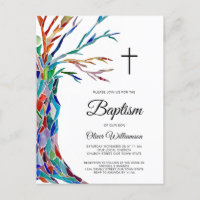 Religious Baptism Christening Invitation Postcard