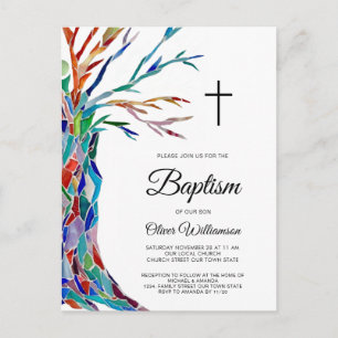 Religious Baptism Christening Invitation Postcard