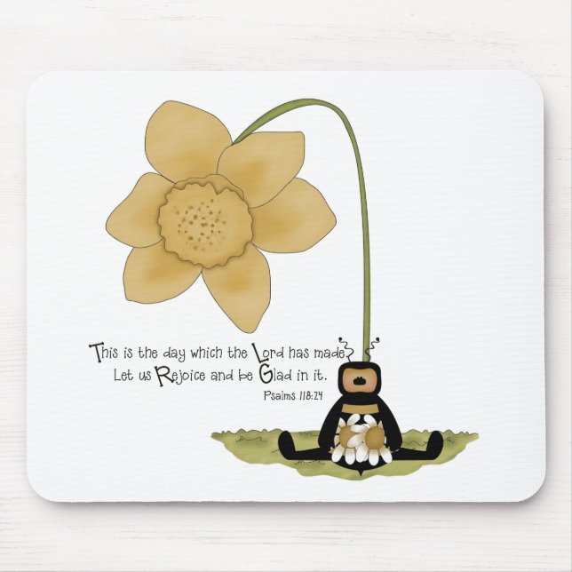Religious Bee Mouse Mat (Front)