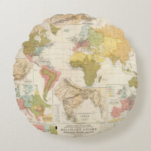 Religious belief round cushion