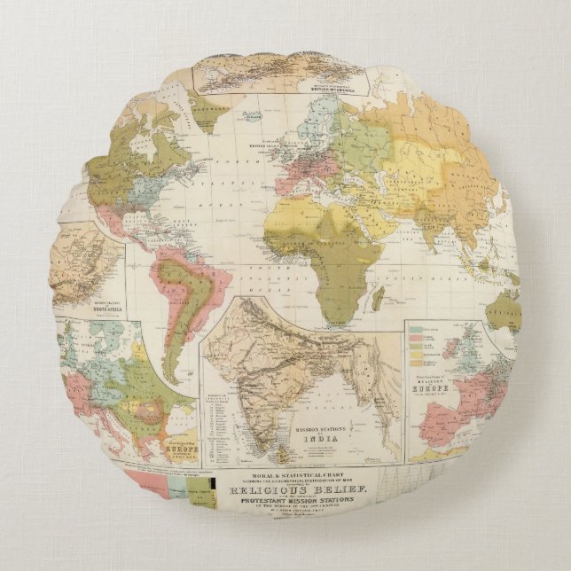 Religious belief round cushion (Front)