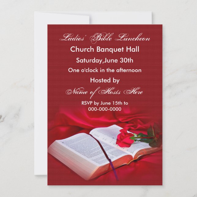 Religious Bible Invitation (Red silk) (Front)
