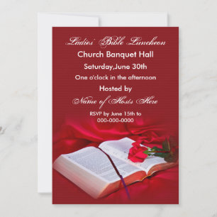 Religious Bible Invitation (Red silk)