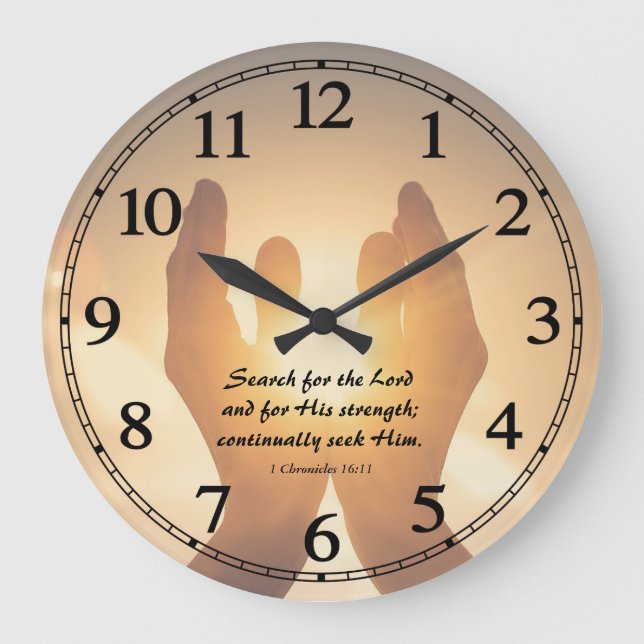 Religious Bible Quote Verse Personalizable Clock (Front)