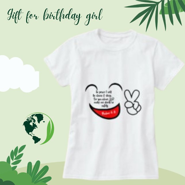 Religious Bible Verse and Cute Emoji Face Women's T-Shirt (Creator Uploaded)