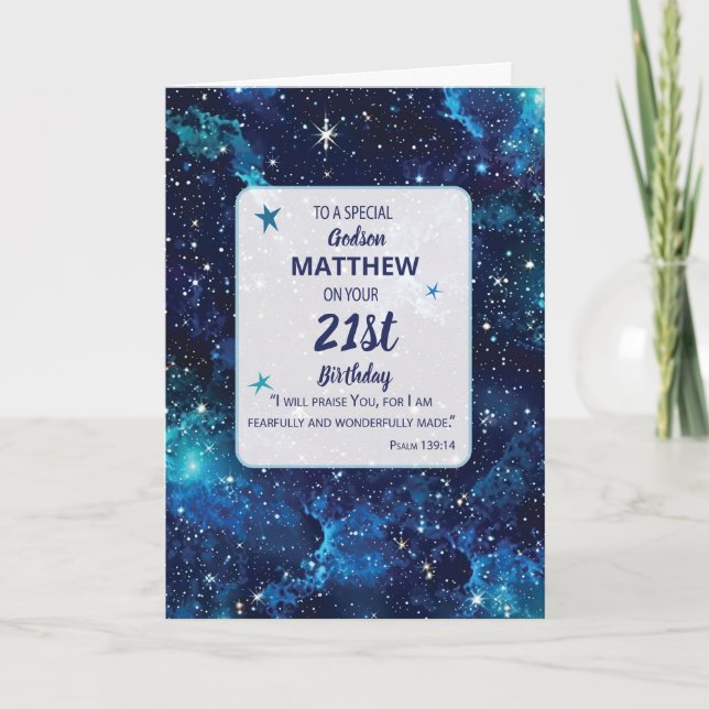 Religious Birthday Stars Card (Front)