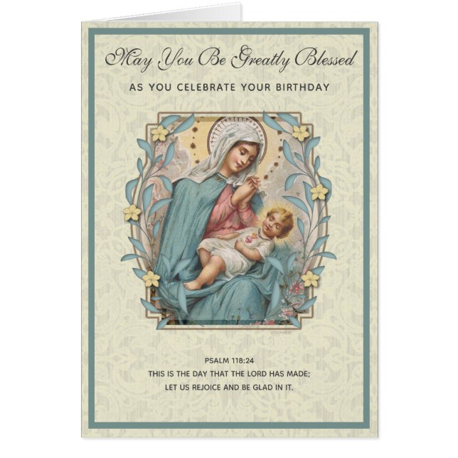 Religious Birthday Virgin Mary Jesus Scripture (Front)