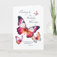 Religious Birthday Watercolor Butterflies