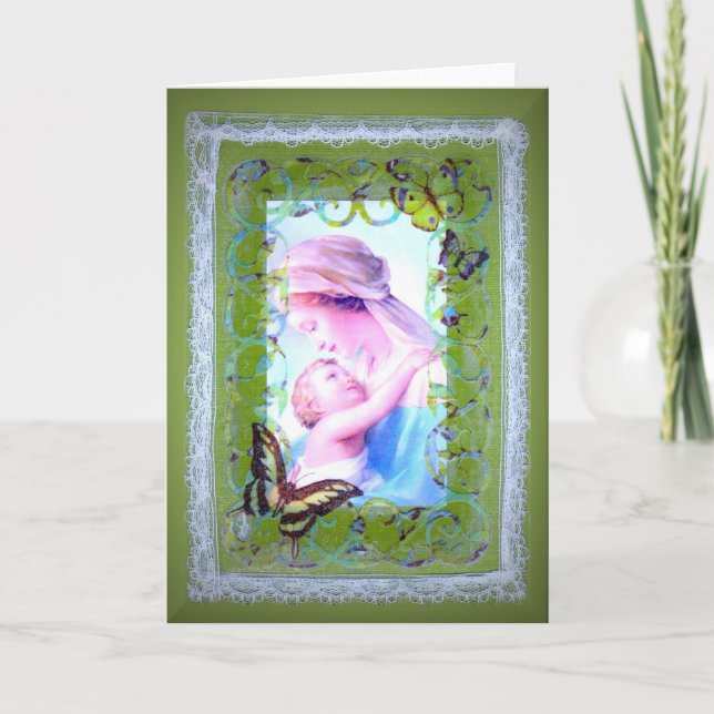 Religious blank card Madona and Child (Front)