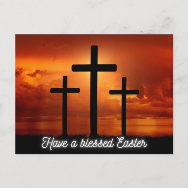 Religious Blessed  Easter Postcard (Front)