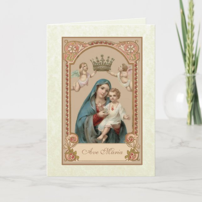 Religious Blessed Mother Mary Baby Jesus Card (Front)