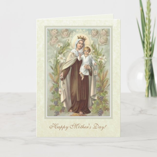 Religious Blessed Mother Mary Our Lady Mt. Carmel Card (Front)