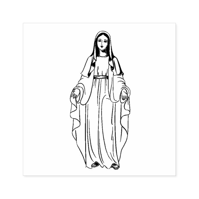 Religious Blessed Virgin Mary Catholic Rubber Stamp (Imprint)