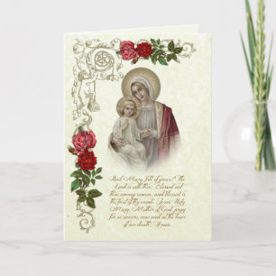 Religious Blessed Virgin Mary Jesus Hail Mary Card
